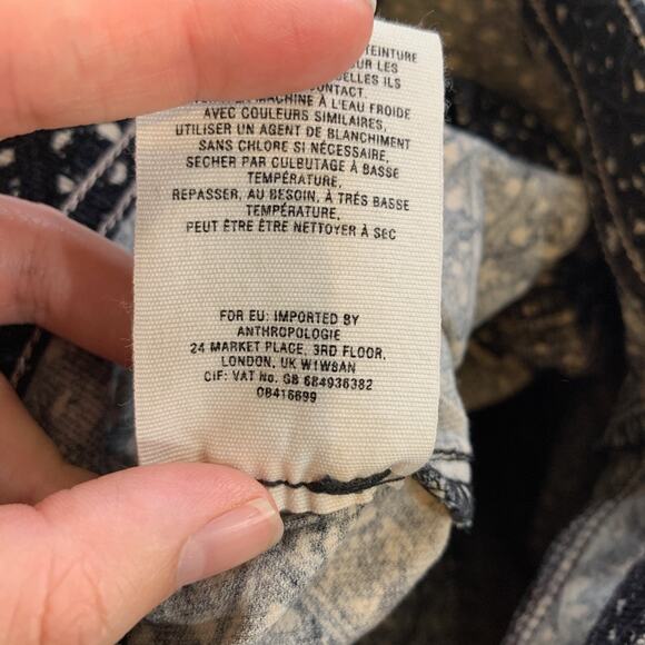 Pilcro Pants Womens 25 Black Cream Corduroy Fit Serif Skinny Ankle Anthropologie - Picture 14 of 16